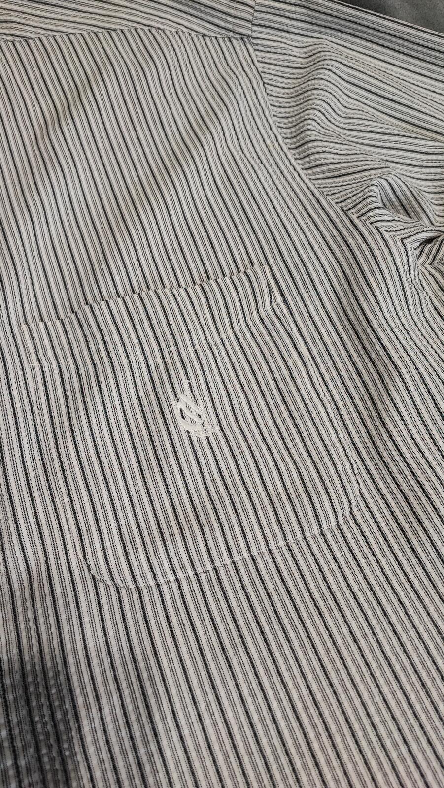 Vintage Nautica Striped Long Sleeve Shirt Black White Men's Size XL Oversized