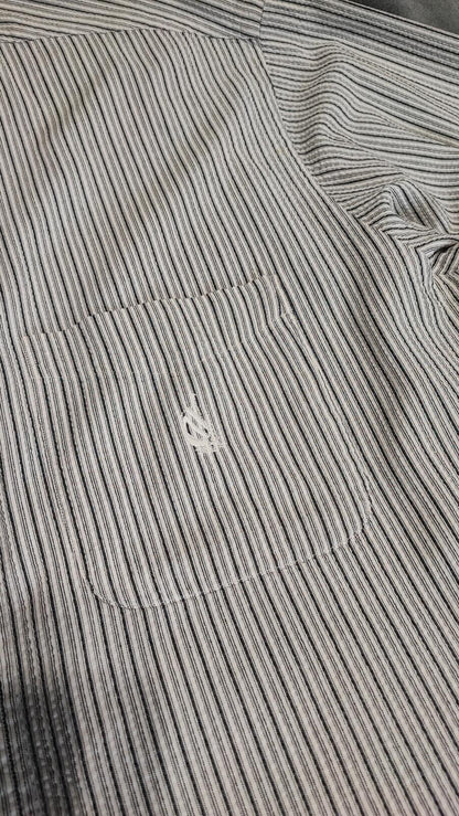 Vintage Nautica Striped Long Sleeve Shirt Black White Men's Size XL Oversized