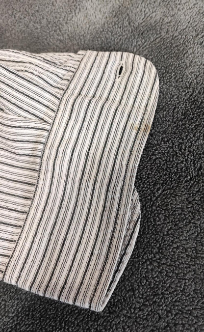 Vintage Nautica Striped Long Sleeve Shirt Black White Men's Size XL Oversized