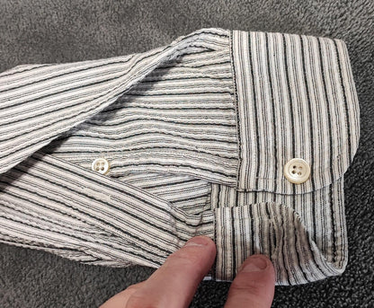 Vintage Nautica Striped Long Sleeve Shirt Black White Men's Size XL Oversized