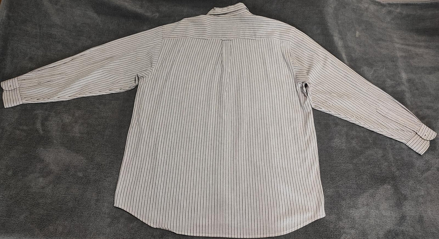 Vintage Nautica Striped Long Sleeve Shirt Black White Men's Size XL Oversized