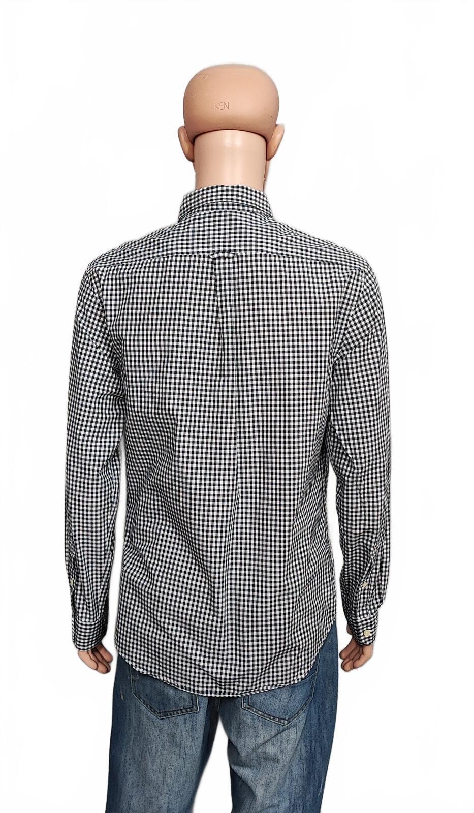 Timberland Gingham Checked Long Sleeve Preppy Casual Shirt Navy Men Size Large