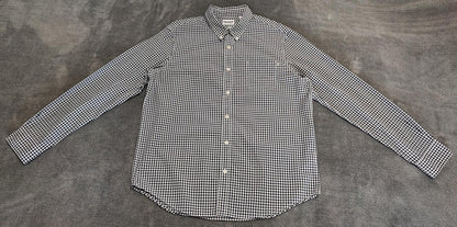Timberland Gingham Checked Long Sleeve Preppy Casual Shirt Navy Men Size Large