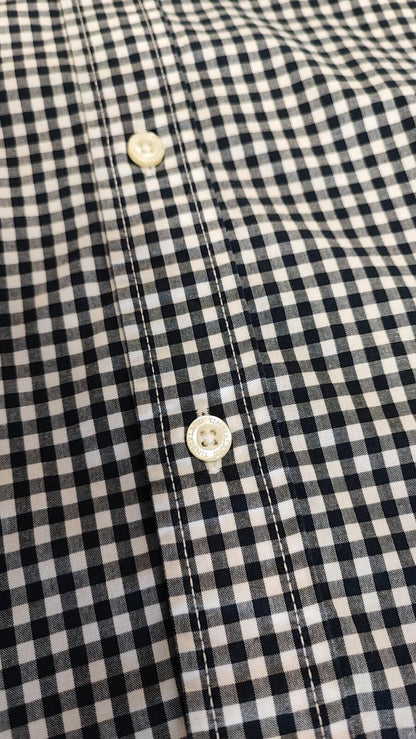 Timberland Gingham Checked Long Sleeve Preppy Casual Shirt Navy Men Size Large