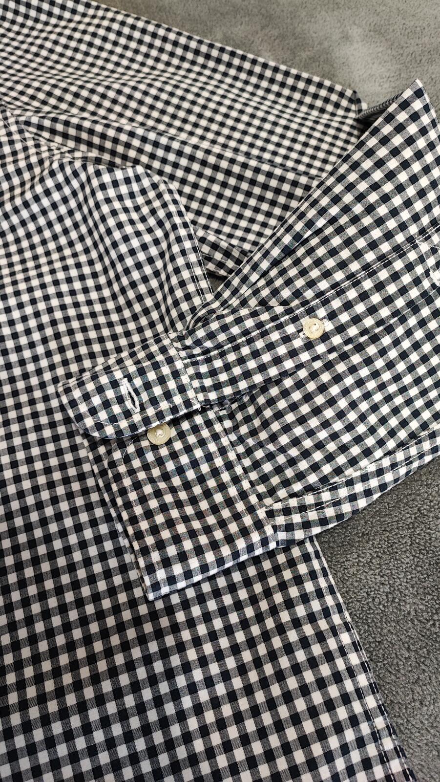 Timberland Gingham Checked Long Sleeve Preppy Casual Shirt Navy Men Size Large