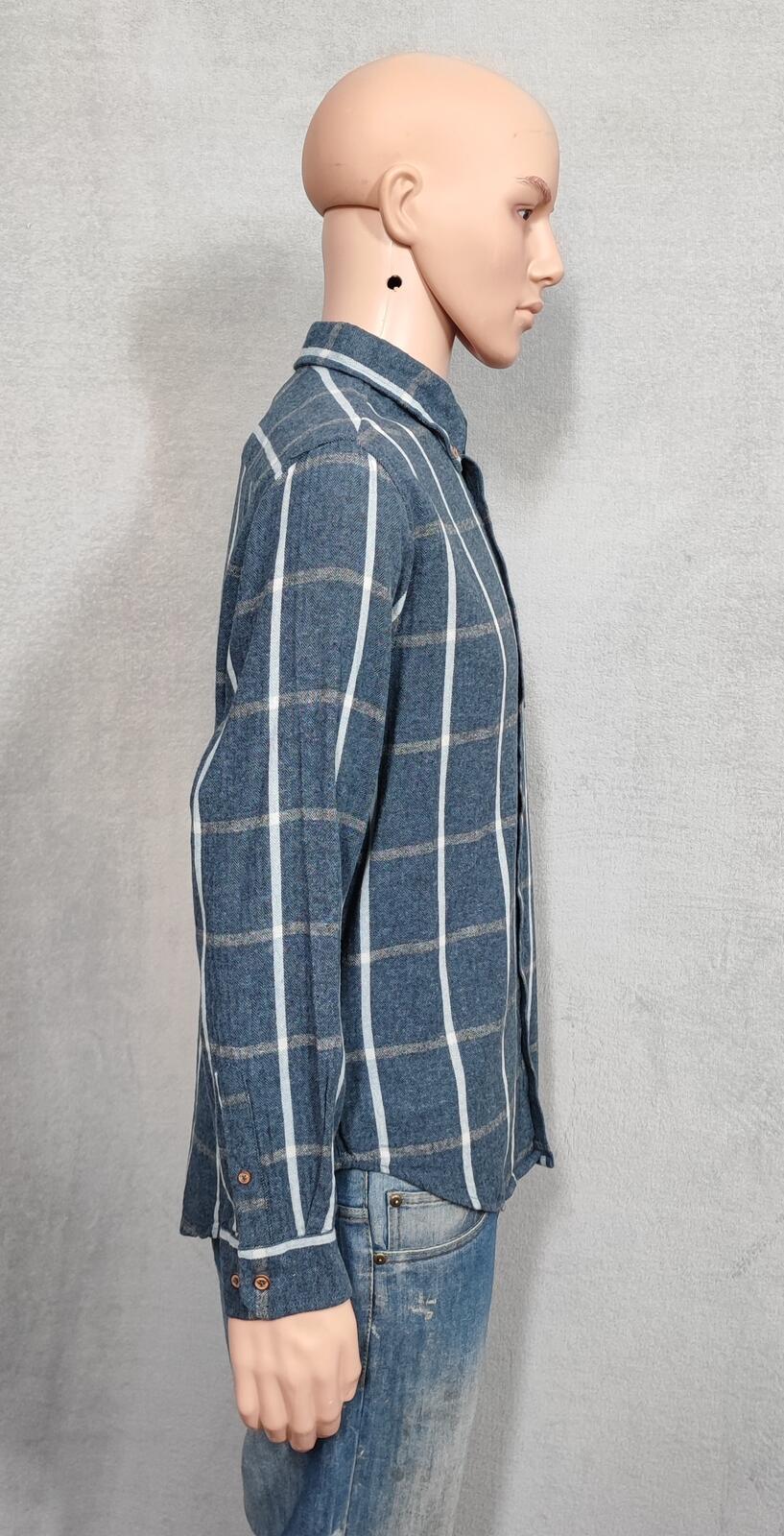 Vintage Ben Sherman Plain Long Sleeve Mod Button Down Shirt Blue Men Size Large