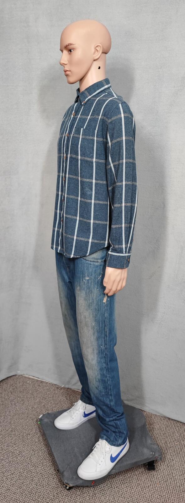 Vintage Ben Sherman Plain Long Sleeve Mod Button Down Shirt Blue Men Size Large
