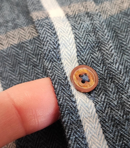 Vintage Ben Sherman Plain Long Sleeve Mod Button Down Shirt Blue Men Size Large