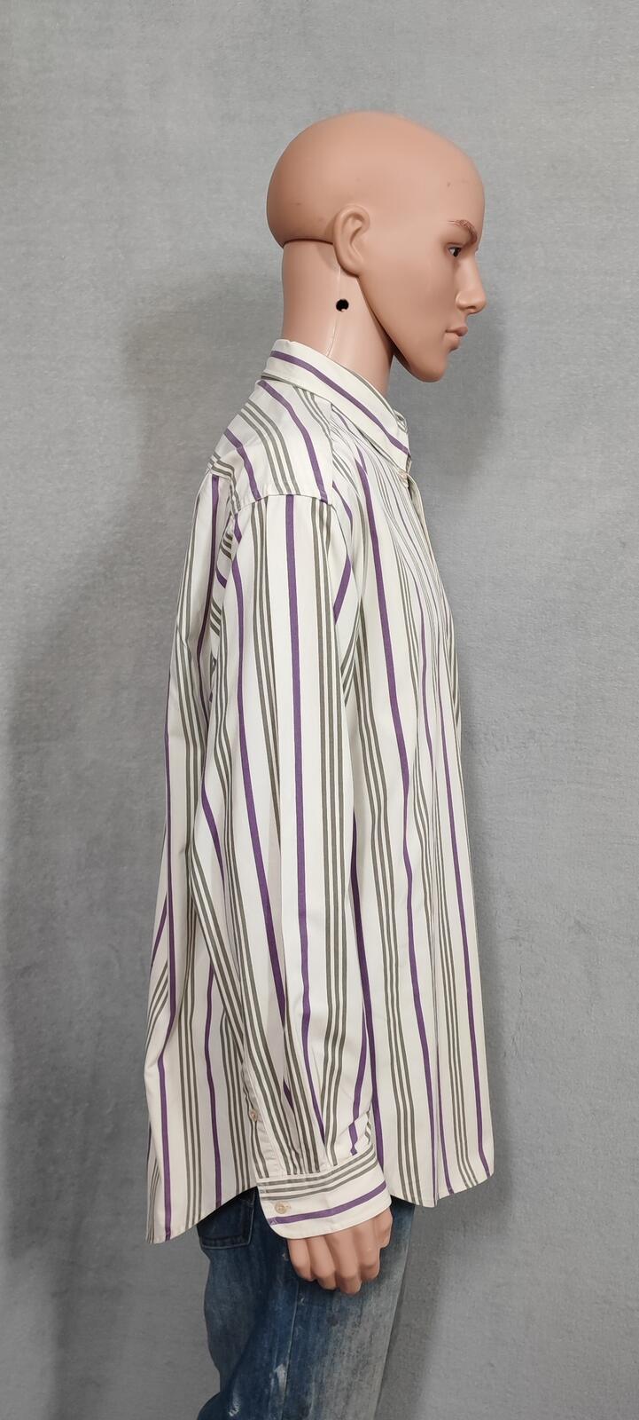 Vintage Tommy Hilfiger Striped Long Sleeve Preppy Shirt Purple Men Size XL