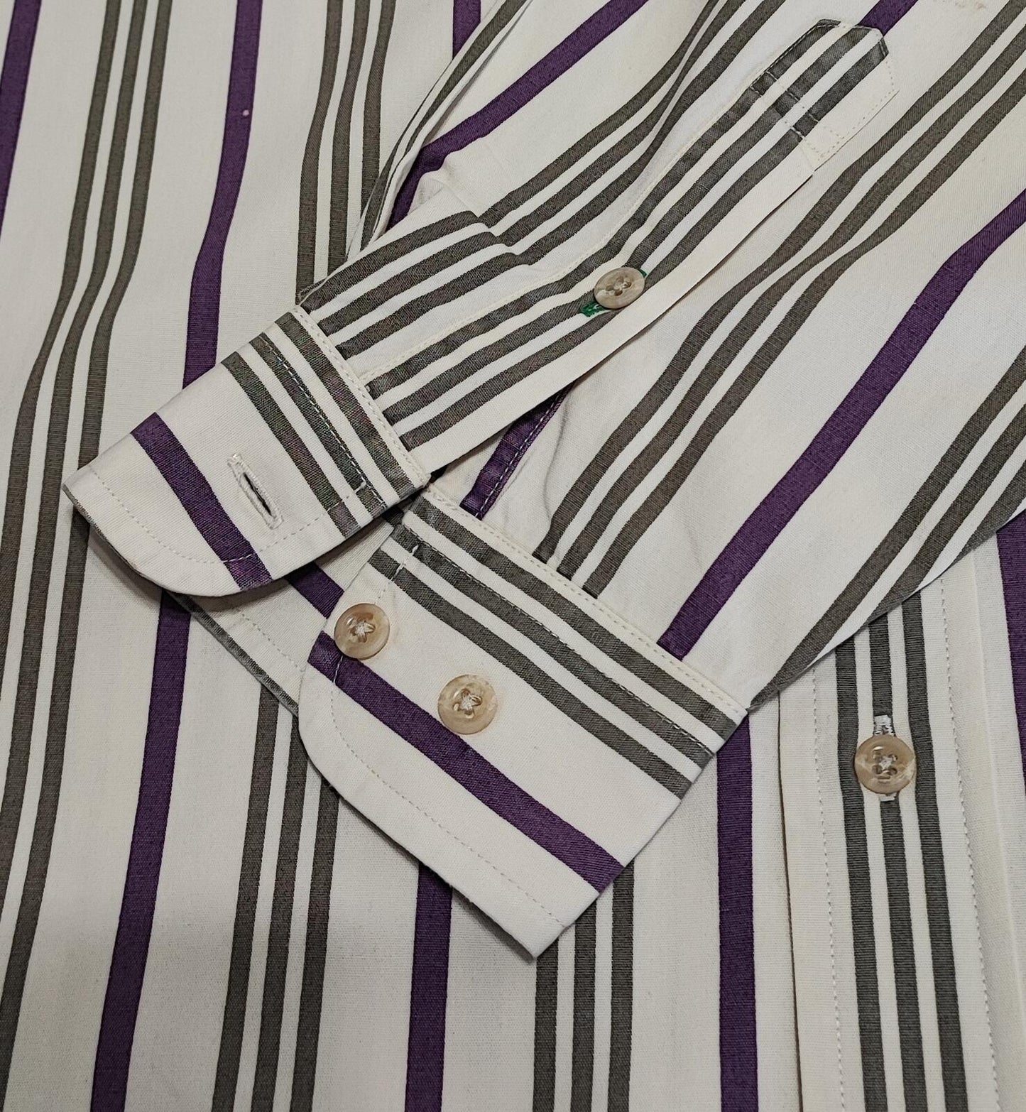 Vintage Tommy Hilfiger Striped Long Sleeve Preppy Shirt Purple Men Size XL