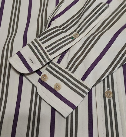 Vintage Tommy Hilfiger Striped Long Sleeve Preppy Shirt Purple Men Size XL
