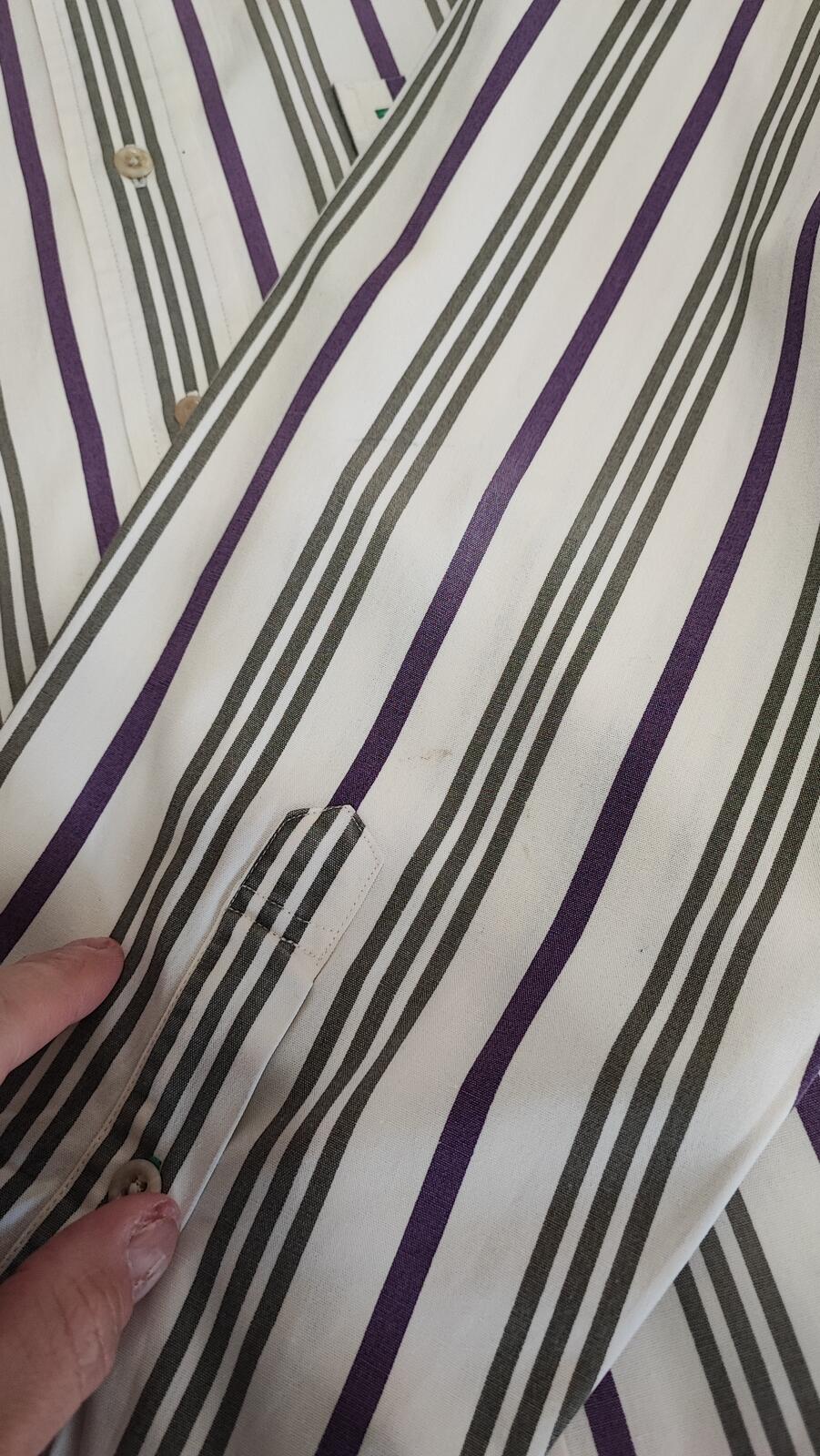Vintage Tommy Hilfiger Striped Long Sleeve Preppy Shirt Purple Men Size XL