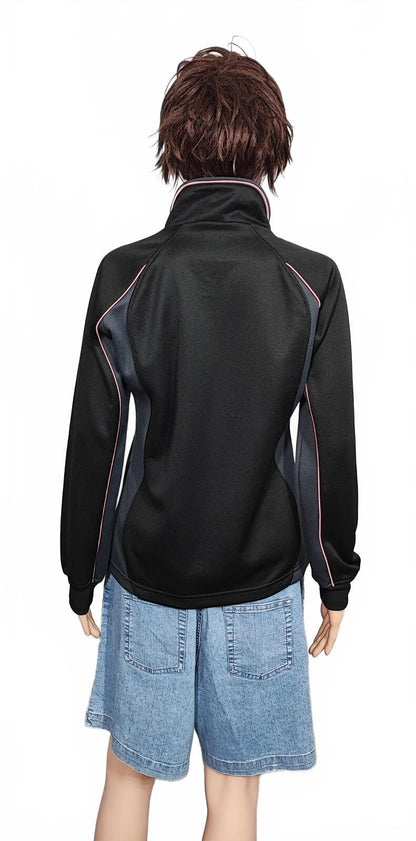 Vintage New Balance Plain Black Long Sleeve Zip Track Jacket Women Medium