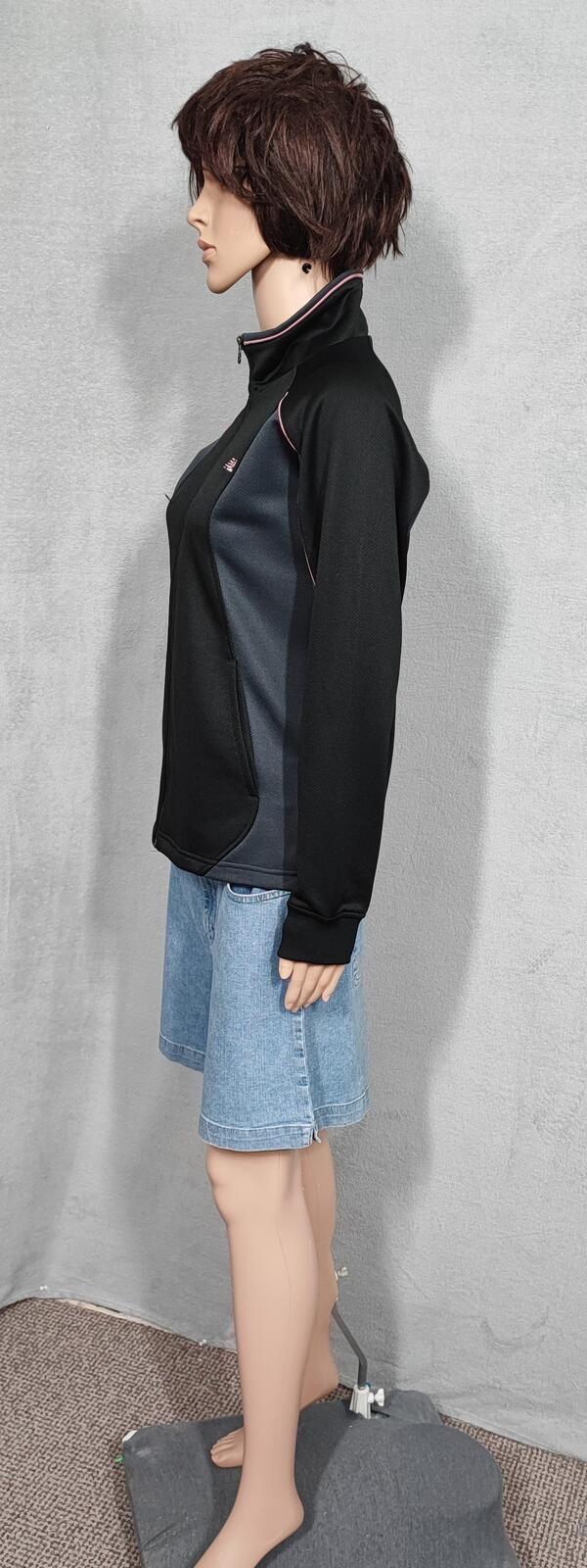 Vintage New Balance Plain Black Long Sleeve Zip Track Jacket Women Medium