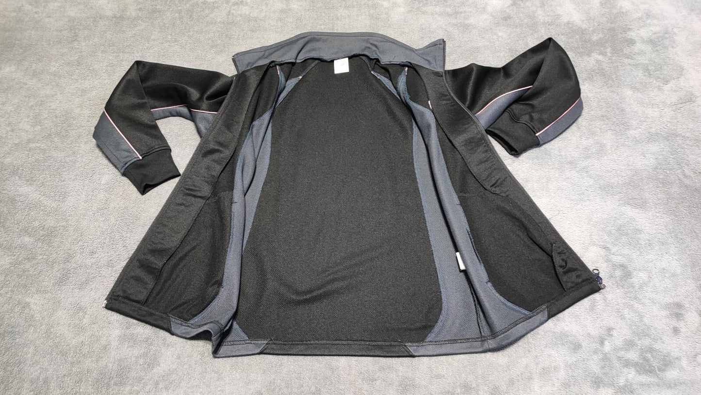 Vintage New Balance Plain Black Long Sleeve Zip Track Jacket Women Medium