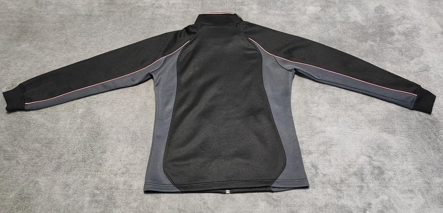 Vintage New Balance Plain Black Long Sleeve Zip Track Jacket Women Medium