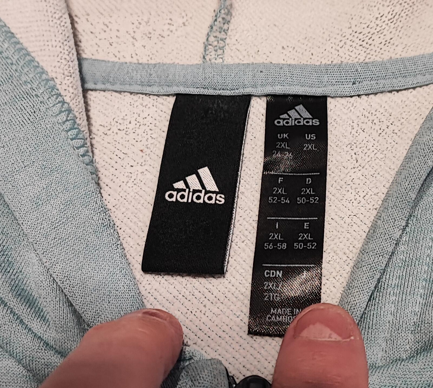 Vintage adidas Striped Hooded Track Jacket Navy Blue Women Size UK 18 20