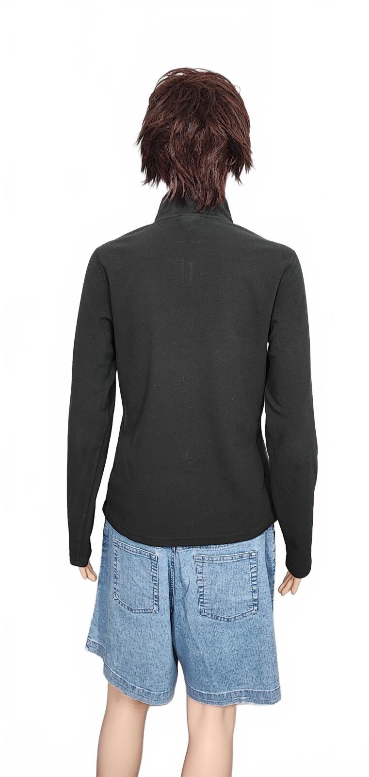 Vintage The North Face Plain Black Half Zip Fleece Pullover Jacket Women Medium