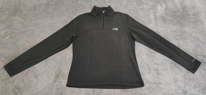 Vintage The North Face Plain Black Half Zip Fleece Pullover Jacket Women Medium