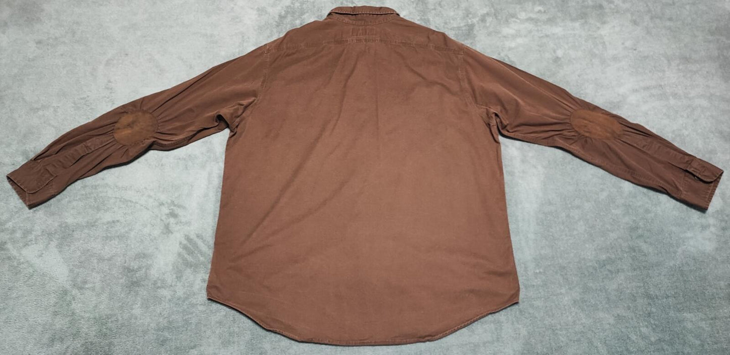 Vintage Polo Ralph Lauren Utility Long Sleeve Shirt Faded Brown Men's Size XL