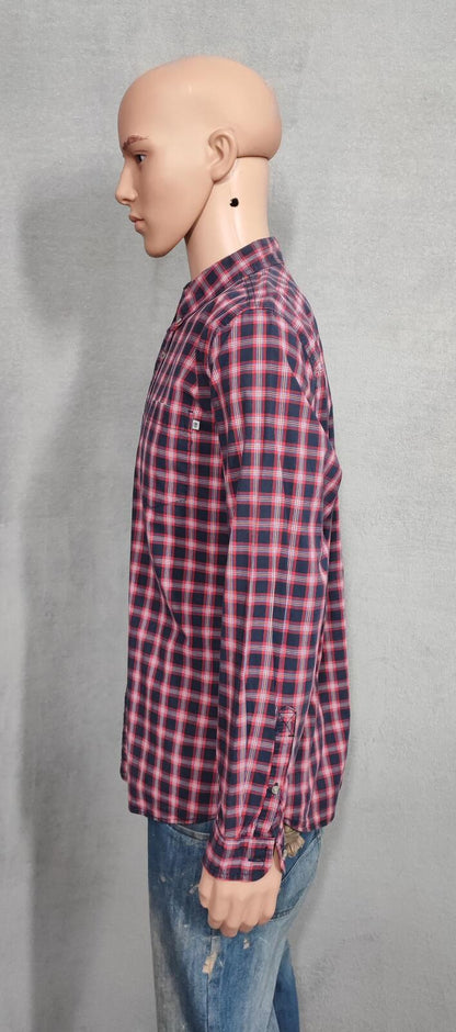 Vintage Timberland Plaid Long Sleeve Western Pearl Snap Shirt Men Size Medium