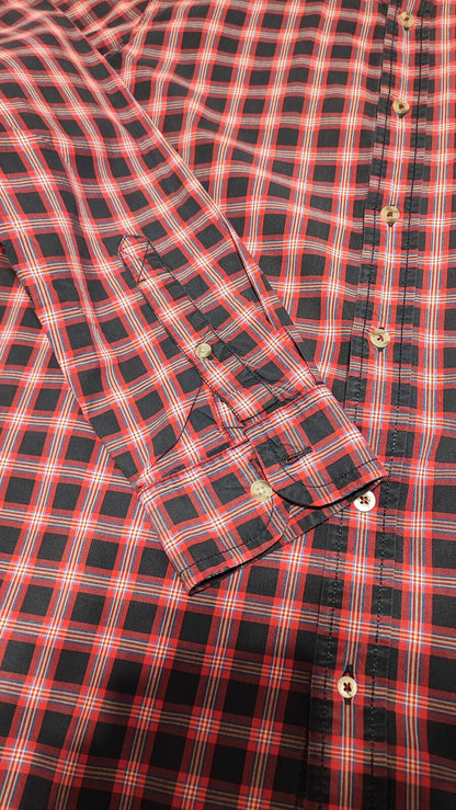 Vintage Timberland Plaid Long Sleeve Western Pearl Snap Shirt Men Size Medium