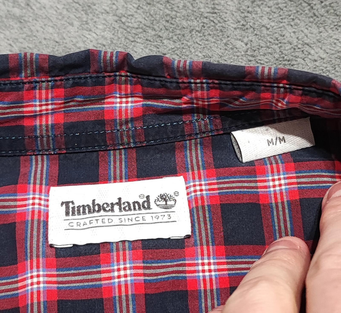 Vintage Timberland Plaid Long Sleeve Western Pearl Snap Shirt Men Size Medium