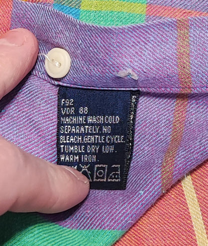 Vintage Nautica Checked Long Sleeve Plaid Oversized Streetwear Shirt Blue  XXL