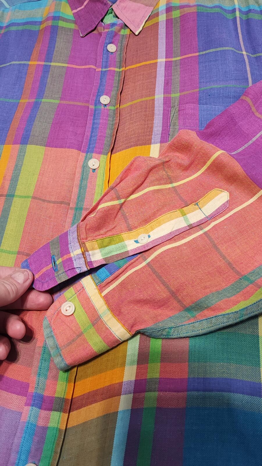 Vintage Nautica Checked Long Sleeve Plaid Oversized Streetwear Shirt Blue  XXL