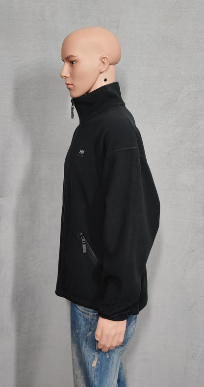 Vintage Helly Hansen Plain Faded Black Polartec Fleece Jacket Men Size XXL