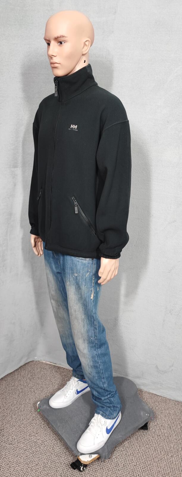 Vintage Helly Hansen Plain Faded Black Polartec Fleece Jacket Men Size XXL