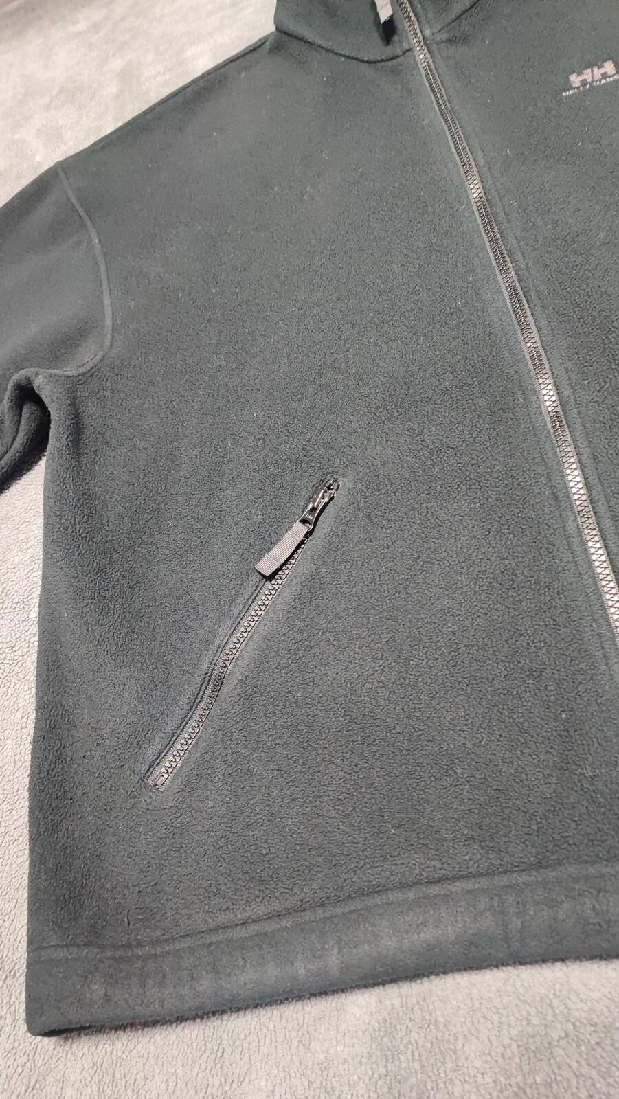 Vintage Helly Hansen Plain Faded Black Polartec Fleece Jacket Men Size XXL