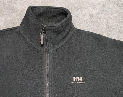 Vintage Helly Hansen Plain Faded Black Polartec Fleece Jacket Men Size XXL