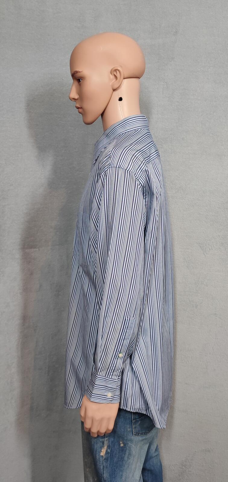 Vintage Tommy Hilfiger Striped Long Sleeve Lifetime Collar Shirt Blue Men Size XXL