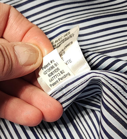 Vintage Tommy Hilfiger Striped Long Sleeve Lifetime Collar Shirt Blue Men Size XXL