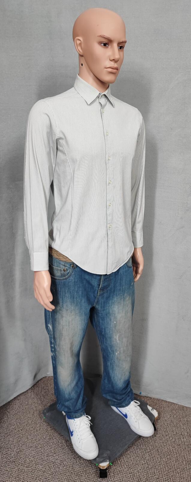 Vintage Calvin Klein Plain Long Sleeve Shirt Grey Men's Size Small S