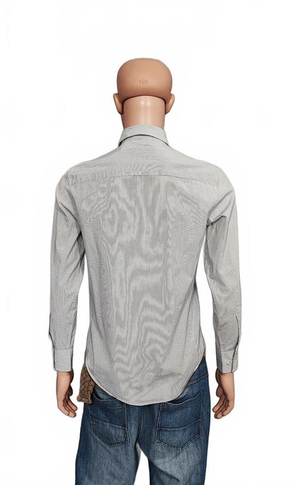 Vintage Calvin Klein Plain Long Sleeve Shirt Grey Men's Size Small S