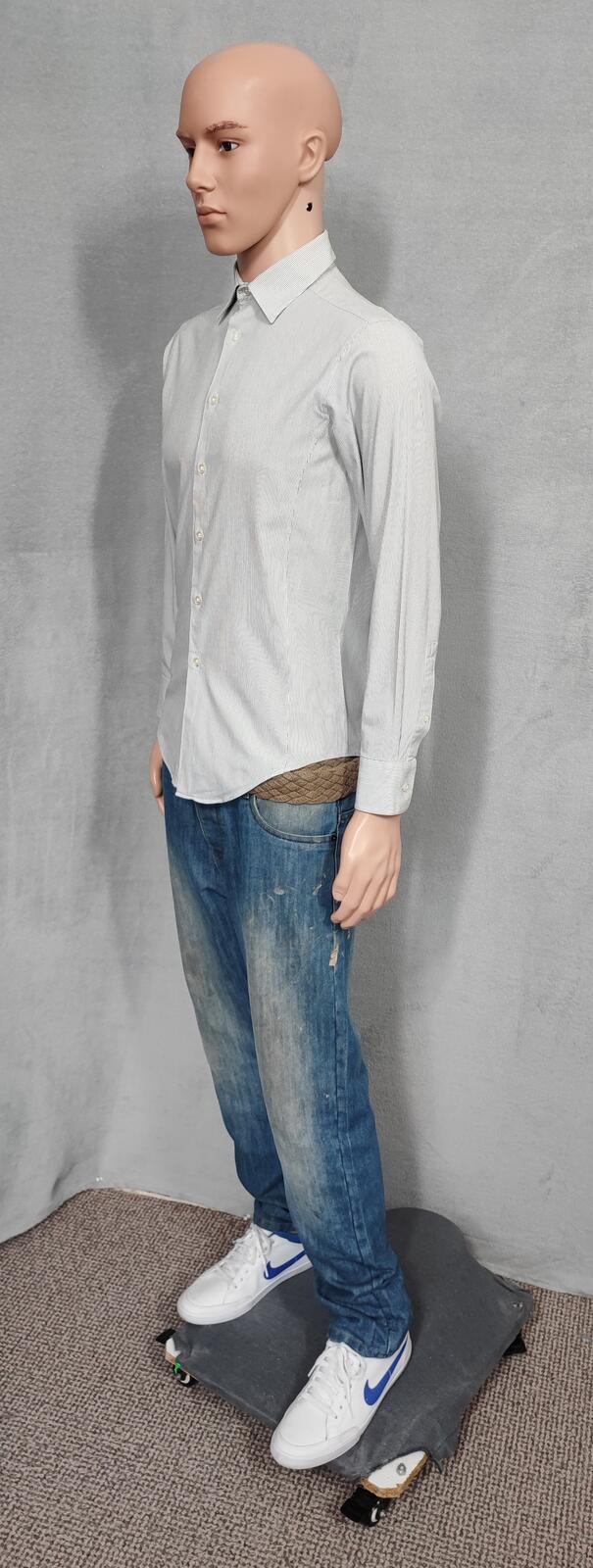 Vintage Calvin Klein Plain Long Sleeve Shirt Grey Men's Size Small S