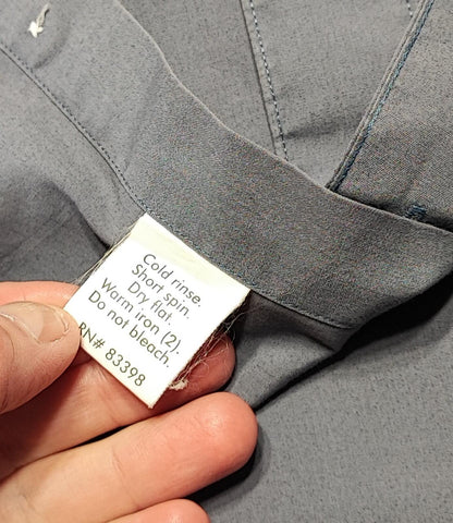 Vintage Calvin Klein Striped Shirt Medium Grey White Cotton Long Sleeve Y2K 90s