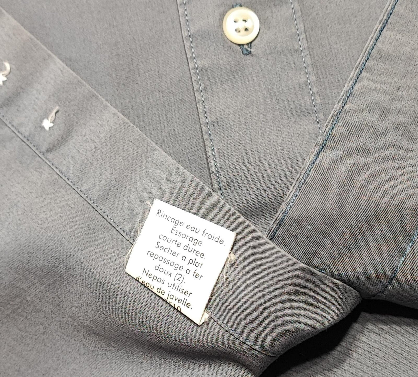 Vintage Calvin Klein Striped Shirt Medium Grey White Cotton Long Sleeve Y2K 90s