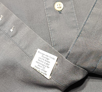 Vintage Calvin Klein Striped Shirt Medium Grey White Cotton Long Sleeve Y2K 90s