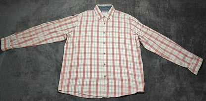 Vintage Wrangler Checked Long Sleeve Shirt Western Plaid Red Men's Size XL