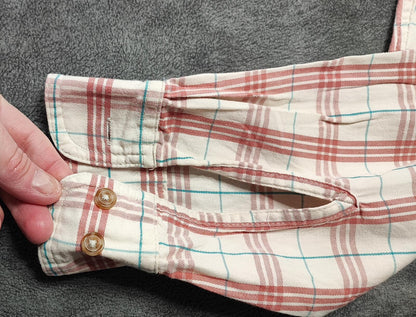 Vintage Wrangler Checked Long Sleeve Shirt Western Plaid Red Men's Size XL