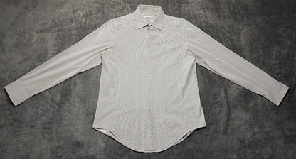 Vintage Calvin Klein Plain Long Sleeve Shirt Grey Men's Size Small S