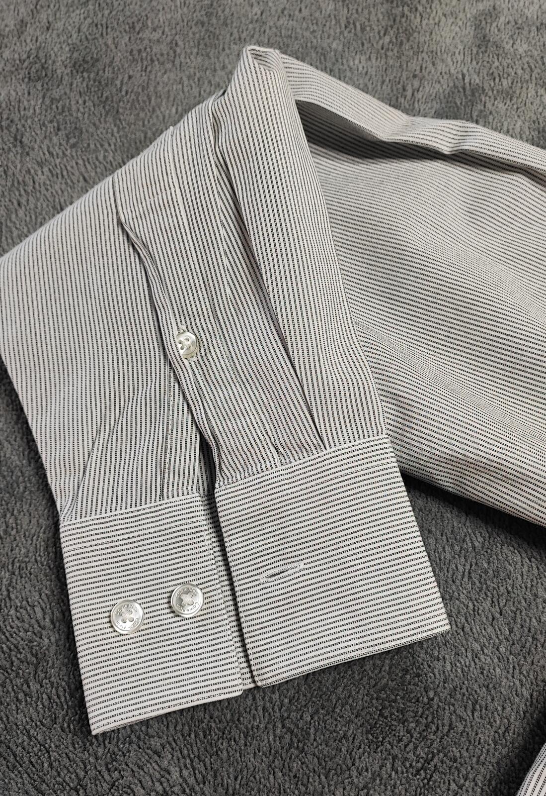 Vintage Calvin Klein Plain Long Sleeve Shirt Grey Men's Size Small S