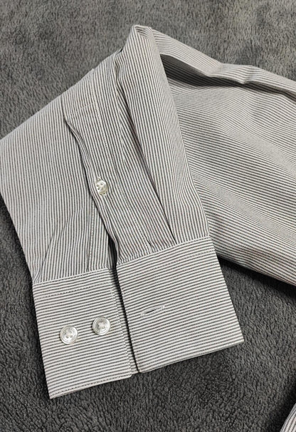Vintage Calvin Klein Plain Long Sleeve Shirt Grey Men's Size Small S