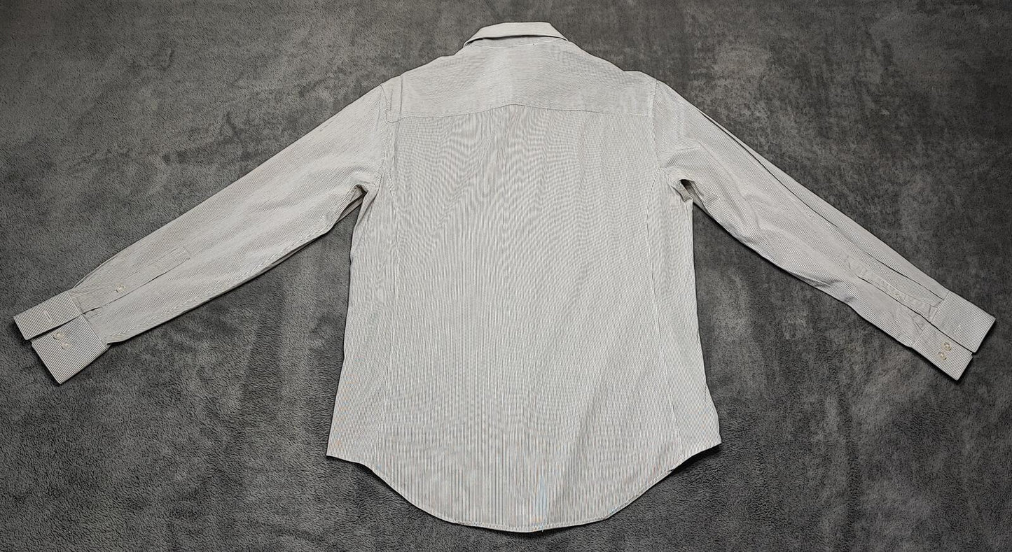 Vintage Calvin Klein Plain Long Sleeve Shirt Grey Men's Size Small S