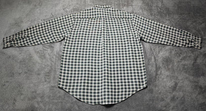 Vintage Tommy Hilfiger Checked Long Sleeve Shirt Green Navy Plaid Men's Size XL