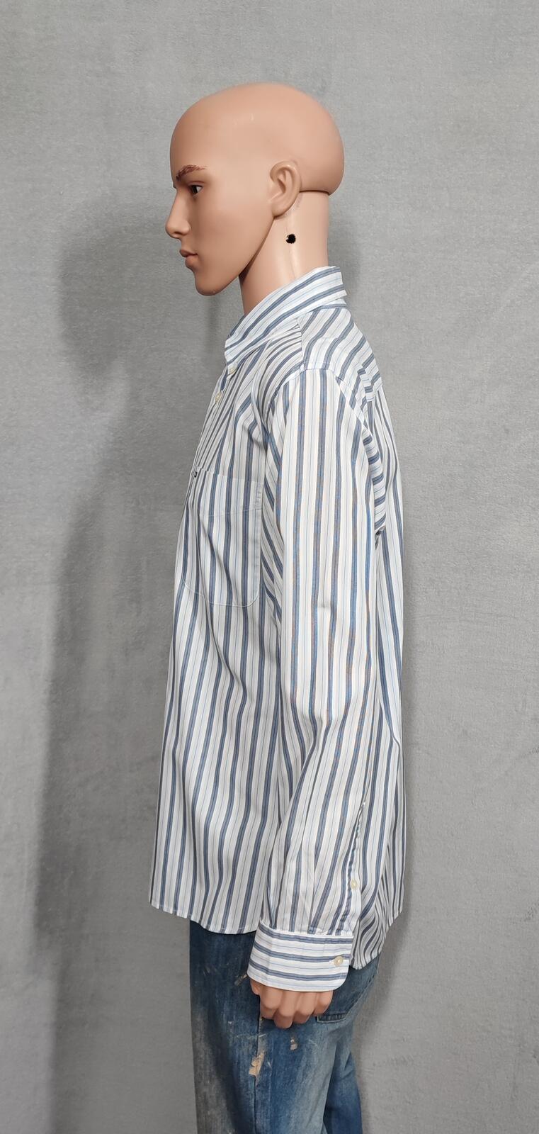 Vintage Tommy Hilfiger Striped Long Sleeve Preppy Shirt Blue Men Size Large