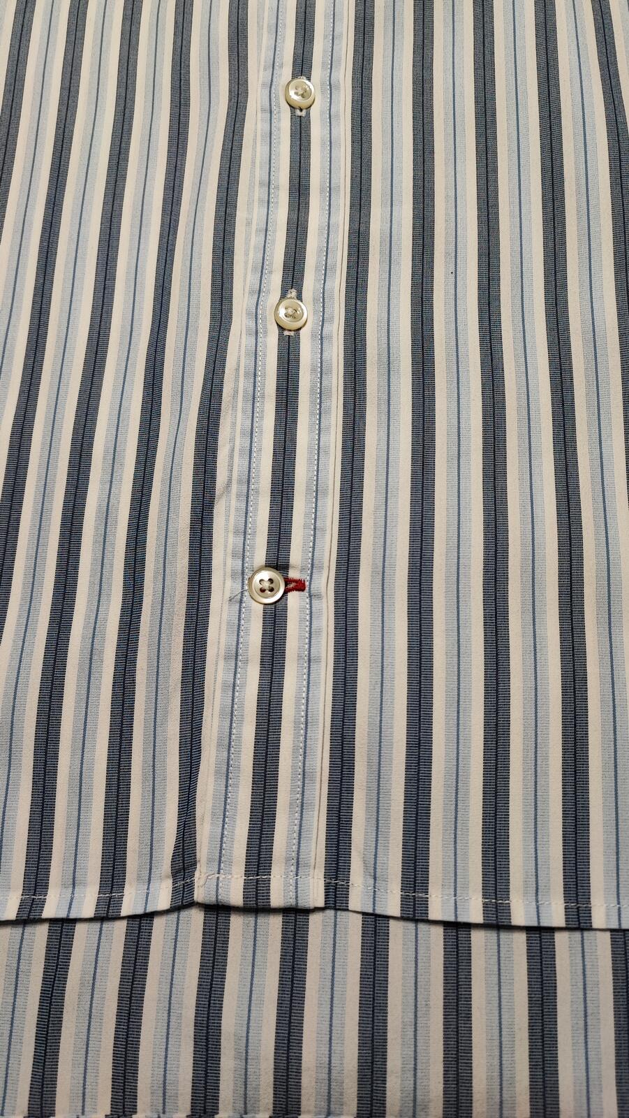Vintage Tommy Hilfiger Striped Long Sleeve Preppy Shirt Blue Men Size Large